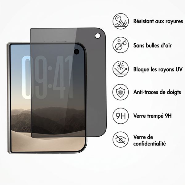 Accezz Protection d'écran en verre trempé Privacy Apple iPhone Duo