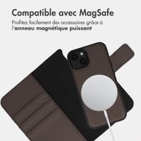 imoshion Étui portefeuille luxe 2-en-1 amovible Apple iPhone 14 - Marron