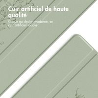 imoshion Coque tablette Design Trifold Apple iPad 9 (2021) 10.2 pouces / iPad 8 (2020) 10.2 pouces / iPad 7 (2019) 10.2 pouces - Floral Green