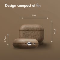 Accezz Coque en cuir véritable  Apple Airpods Pro 3 - Taupe