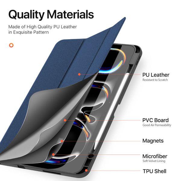 Dux Ducis Coque tablette Domo Apple iPad Pro 13 (2025) M5 / (2024) M4 - Bleu foncé