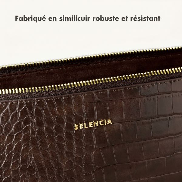 Selencia Pochette ordinateur Croco 11 pouces - Choco Brown