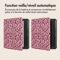 imoshion Étui de liseuse portefeuille design Pliable Kobo Libra Colour - Bloom Love Blush