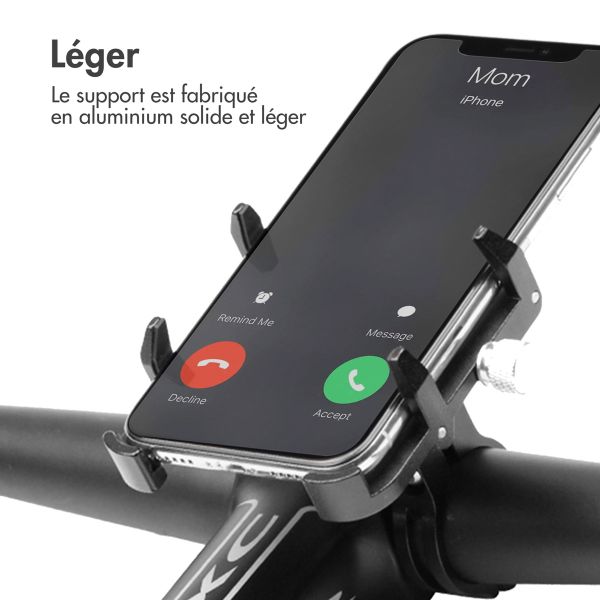 imoshion Support de téléphone en aluminium pour vélo - Léger - Universel - Noir