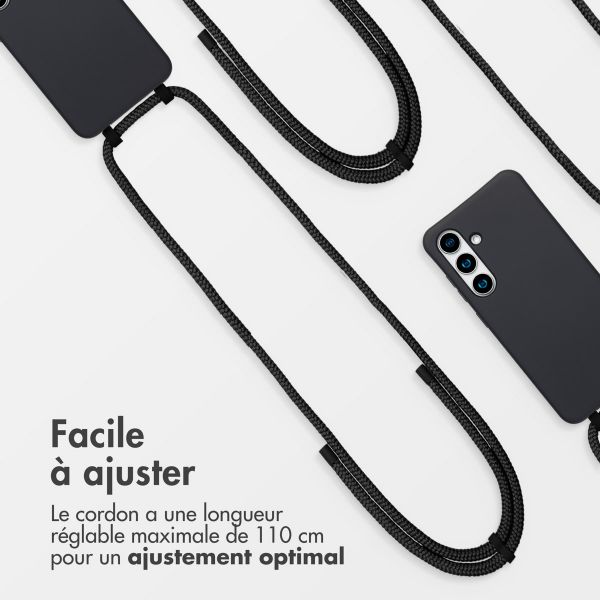 imoshion Coque arrière Color avec cordon amovible et MagSafe Samsung Galaxy S25 / S24 - Noir