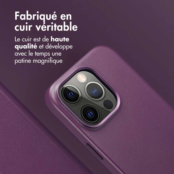 Accezz Étui de télephone portefeuille en cuir 2-en-1 avec MagSafe Apple iPhone 14 Pro - Heath Purple