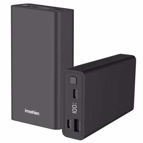 imoshion Ultra Series Aluminium Batterie externe 20.000 mAh - Charge rapide jusqu'à 33 watts - Black