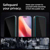 Spigen Protection d'écran en verre trempé GLAStR Privacy Applicator - lot de 2 Apple iPhone 17 / 17 Pro / 16 Pro