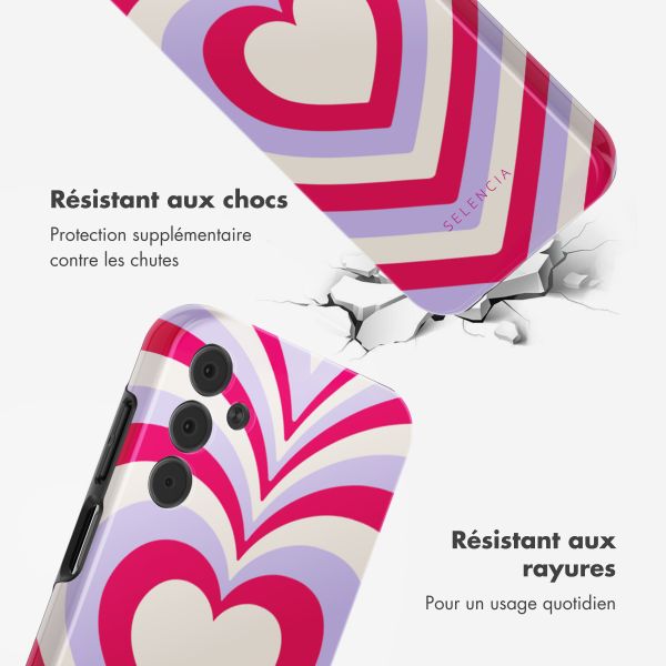 Selencia Coque arrière Vivid Samsung Galaxy A15 (5G/4G) - Double Hearts Rubine Red Lilac