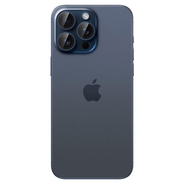 Spigen Optik Pro EZ Fit Lens Protector - Protection d'objectif de caméra (lot de 2) Apple iPhone 17 Pro (Max) / 16 Pro (Max) / 15 Pro (Max) / 14 Pro (Max) - Blue Titanium
