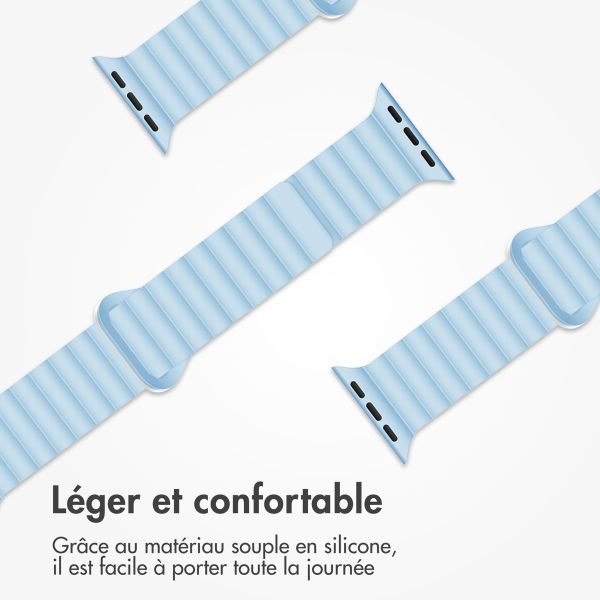 imoshion Bracelet en silicone magnétique Apple Watch | 38/40/41/42 mm - Bleu & Blanc