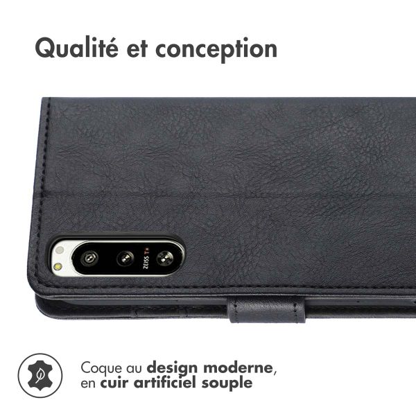 imoshion Étui de télephone portefeuille de luxe Sony Xperia 5 IV - Noir