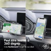 imoshion Support de téléphone 3-in-1 pour voiture - Rotatif à 360° - Universel - Tableau de bord / Pare-brise / Grille de ventilation - Noir