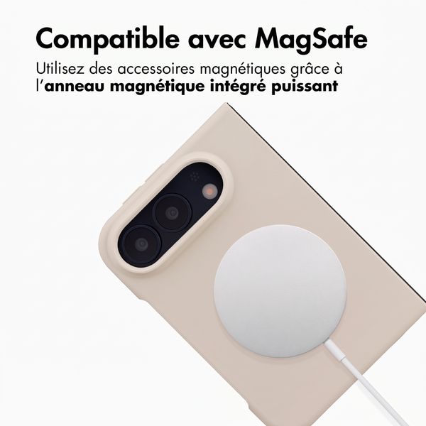 Accezz Coque Liquid Silicone avec MagSafe Apple iPhone Duo - Stone