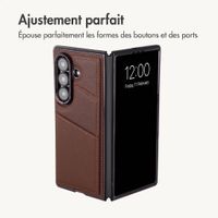 imoshion Étui arrière MagSafe en cuir synthétique avec porte-cartes Samsung Galaxy Z Fold 8 Ultra - Marron foncé