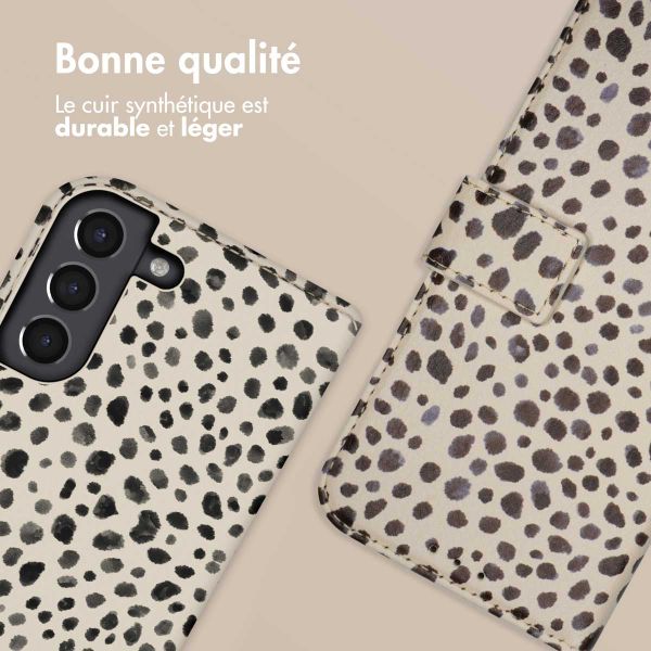 imoshion Étui de télephone portefeuille Design Samsung Galaxy S21 - Black And White Dots