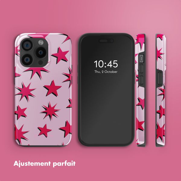 Selencia Coque arrière Vivid avec MagSafe Apple iPhone 15 Pro - Stars Rubine Red Light Pink
