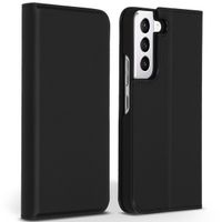 Accezz Étui de télephone Slim Folio en cuir de qualité supérieure Samsung Galaxy S22 Plus - Noir