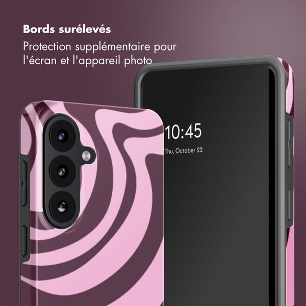 Selencia Coque arrière Vivid avec MagSafe Samsung Galaxy S26 - Wavy Swirl Pink Plum