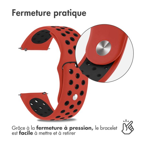 imoshion Bracelet sport en silicone  - Connexion universelle 22 mm - Red & Black