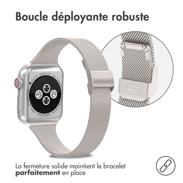 imoshion Bracelet pliant Milanese Apple Watch | 38/40/41/42 mm - Starlight