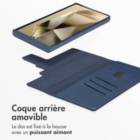 Accezz Étui de télephone portefeuille en cuir 2-en-1 avec MagSafe Samsung Galaxy S24 Ultra - Nightfall Blue