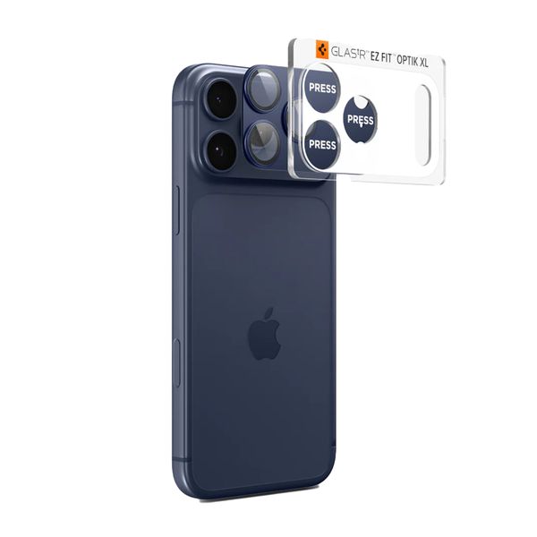 Spigen GLAStR EZ Fit Optik protection caméra pour Apple iPhone 17 Pro Max - Blue