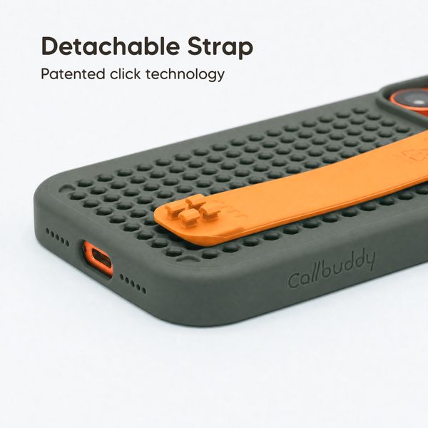 Callbuddy Coque avec strap Apple iPhone 17 Pro - Camo Orange