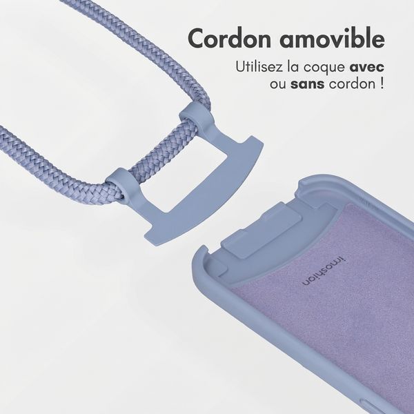 imoshion Coque arrière Color avec cordon amovible et MagSafe Samsung Galaxy S26 - Ash Blue