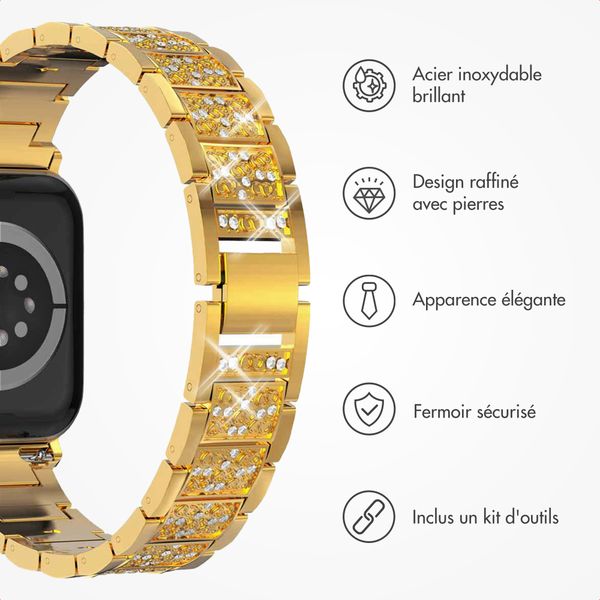 Selencia Bracelet à maillons scintillants Apple Watch | 38/40/41/42 mm - Doré