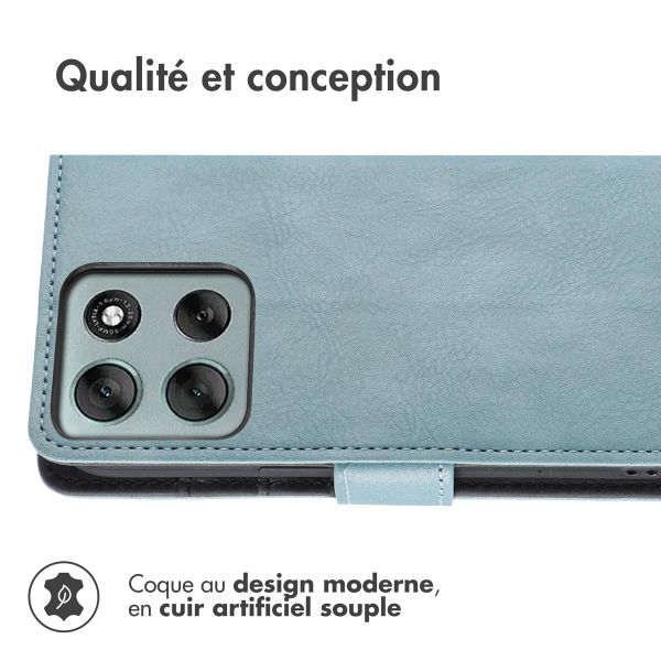 imoshion Étui de télephone portefeuille de luxe Motorola Moto G86 Power - Bleu clair