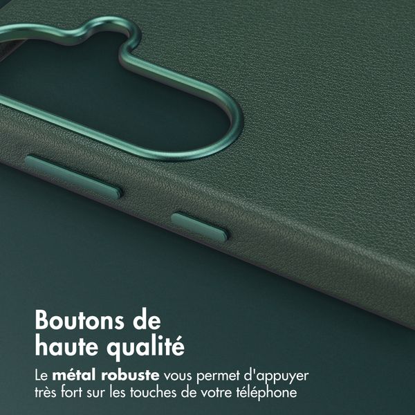 Accezz Coque arrière en cuir avec MagSafe Samsung Galaxy S26 - Cedar Green