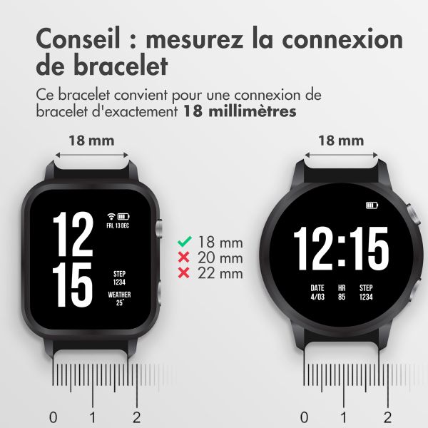 imoshion Bracelet sport en silicone  - Connexion universelle 18 mm - Bleu foncé