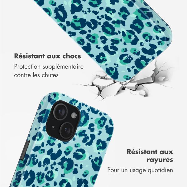 Selencia Coque arrière Vivid avec MagSafe Apple iPhone 15 - Wild Spots Light Blue