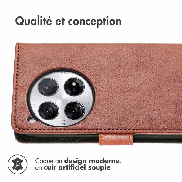 imoshion Étui de télephone portefeuille de luxe OnePlus 12 - Marron