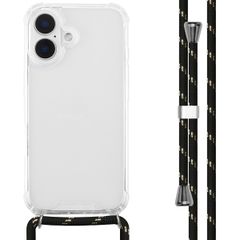 imoshion Coque arrière transparente avec cordon Apple iPhone 16 - Noir / Or