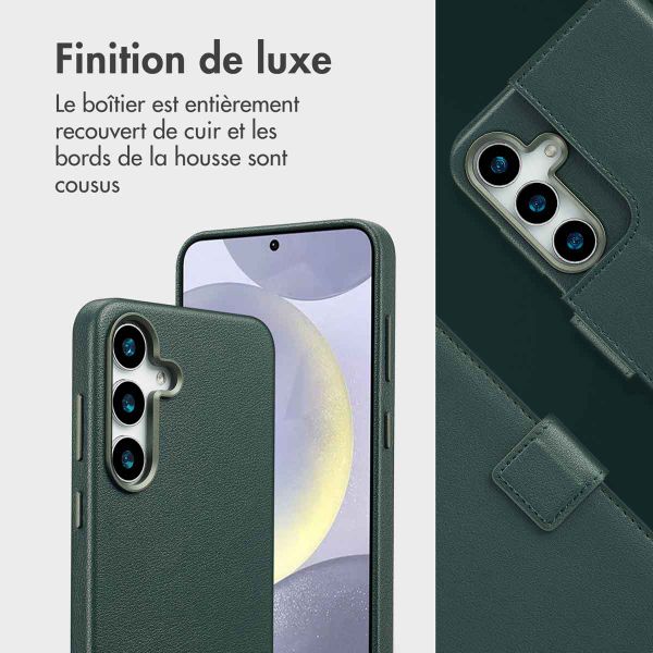 Accezz Étui de télephone portefeuille en cuir 2-en-1 avec MagSafe Samsung Galaxy S25 Plus - Cedar Green