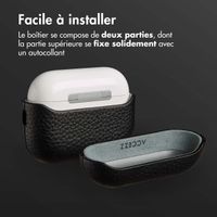 Accezz Coque en cuir véritable  Apple Airpods Pro 3 - Noir