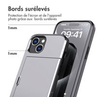 imoshion Coque arrière avec porte-cartes Apple iPhone 15 - Gris