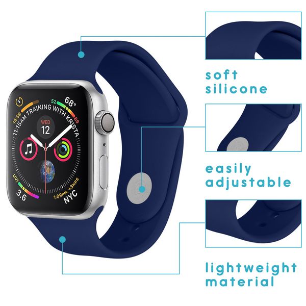 imoshion Bracelet sport en silicone Apple Watch | 44/45/46/49 mm - Bleu foncé
