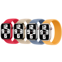 Apple 4 Pack Bracelet Solo tressé Apple Watch| 44/45/46/49 mm - Taille 7 - (PRODUCT)RED / Beige / Slate Blue / Maize