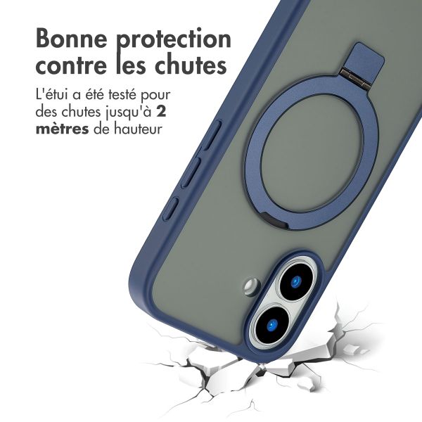 Accezz Coque Ring Stand avec MagSafe Apple iPhone 16 - Bleu