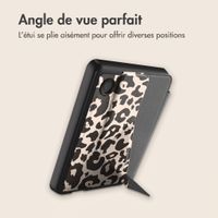 imoshion Étui de liseuse portefeuille design Pliable Kobo Clara Colour / BW - Leopard