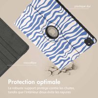imoshion Coque tablette Design rotatif à 360° Apple iPad Air 13 pouces (2026) M4 / (2025) M3 / (2024) M2 - White Blue Stripes