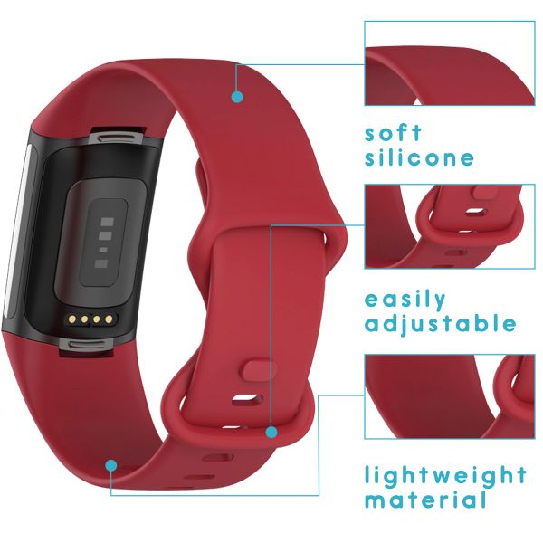 imoshion Bracelet sport en silicone Fitbit Charge 5 / 6 - Taille L - Rouge