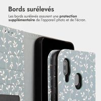 imoshion Étui de télephone portefeuille Design Samsung Galaxy A20e - Smoke Green Flowers