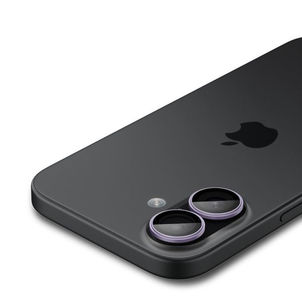 Spigen Optik Pro EZ Fit Lens Protector - Protection d'objectif de caméra (lot de 2) Apple iPhone 17 / 16 Plus - Violet