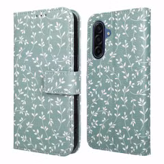 imoshion Étui de télephone portefeuille Design Samsung Galaxy A17 (5G) / (4G) - Smoke Green Flowers