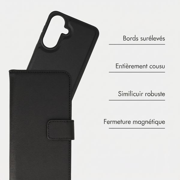 imoshion Étui portefeuille luxe 2-en-1 amovible Samsung Galaxy A37 (5G) - Noir