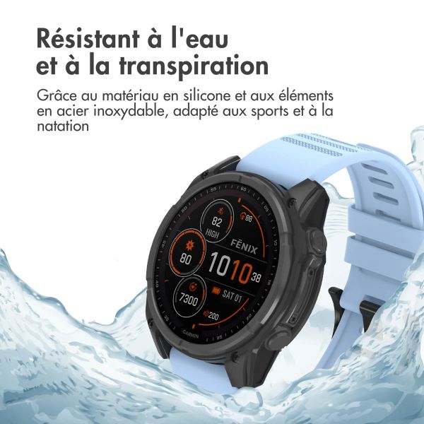 imoshion Bracelet QuickFit® Stripe en silicone  - Connexion Garmin 22 mm - Bleu clair